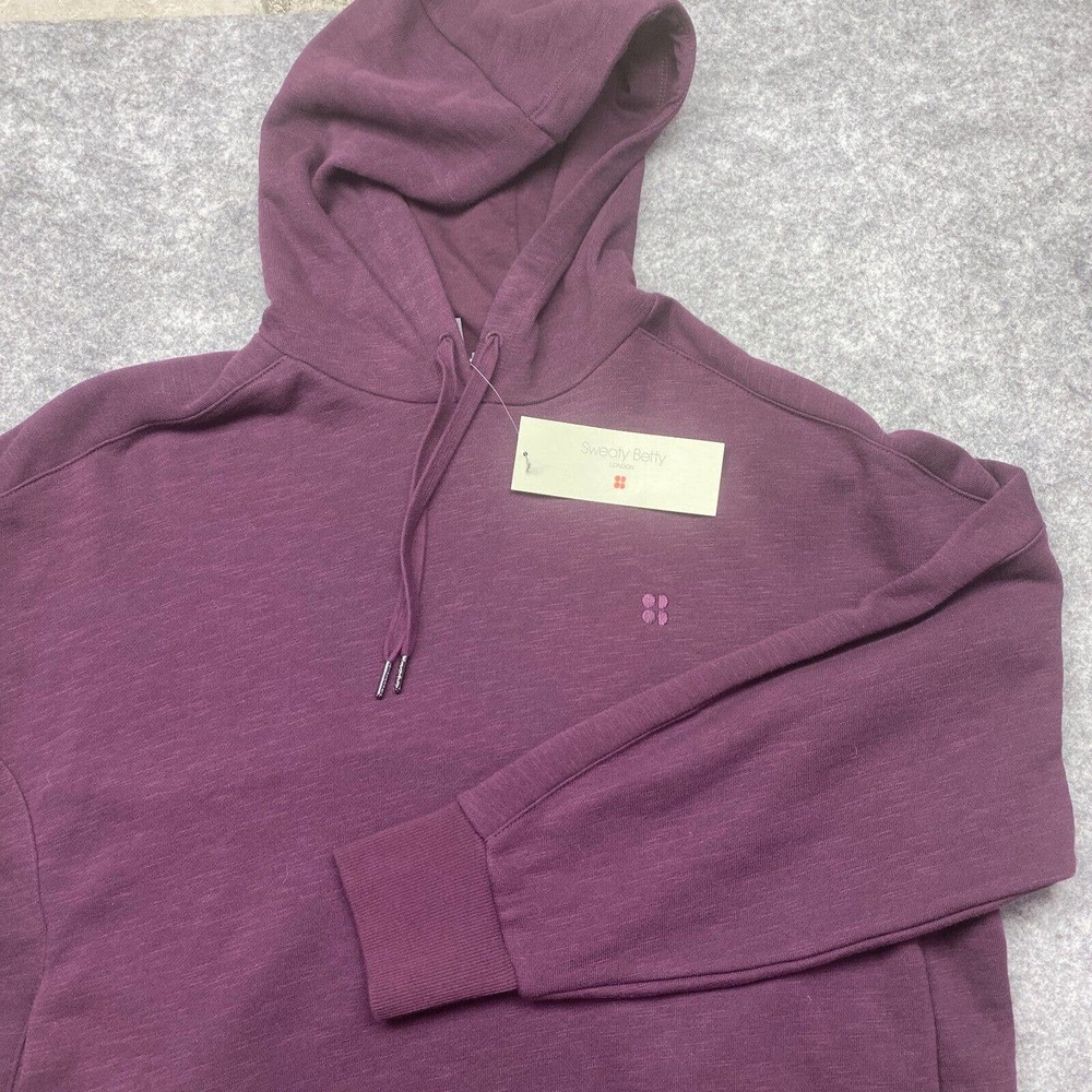 Sweaty Betty Womens Sweatshirt XL Plum Red Essentials Hoodie Hoody Pullover New